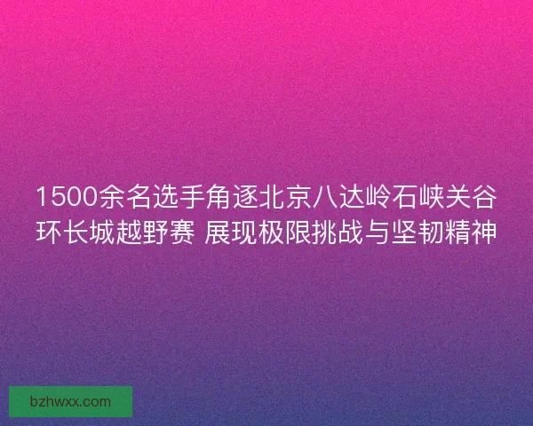 1500余名选手角逐北京八达岭石峡关谷环长城越野赛 展现极限挑战与坚韧精神